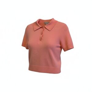 J. Crew Coral Button Down Knit Top